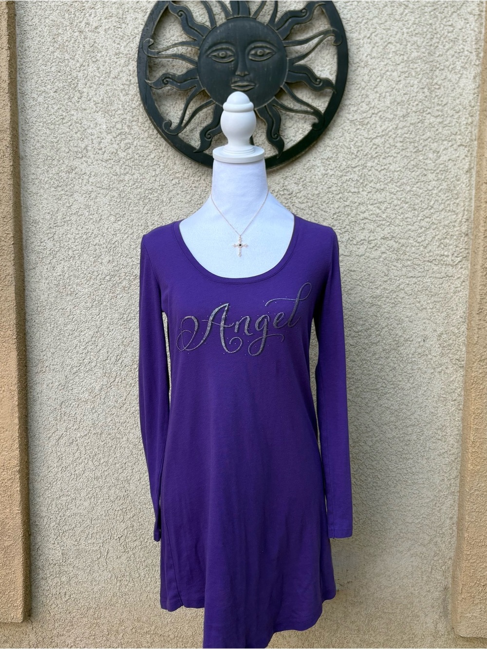 Purple Victoria's Secret Angel Long Sleeve Sleep Dress Y2K